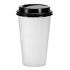16 oz White Paper Cup with Lid Disposable Hot and Cold Drink Cups with Secure Lids for Coffee, Tea, Beverages, Parties, Events, Catering, and On the Go Use (40) view 1