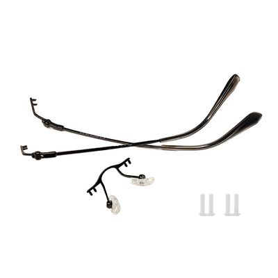 1 Pair Metal Frame Arms Titanium Temple Rimless Glasses Legs and Stainless Steel Nose Bridge Glasses Replacement Temple Eyewear Frame Temple with Double Rubber Plug