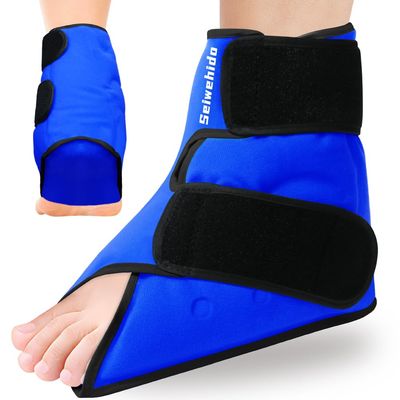 Ankle Ice Pack Wrap for Foot Heel Pain Relief and Swelling Reusable Gel Cold Hot Packs for Achilles Tendonitis Plantar Fasciitis Sprained Swollen Feet Surgery Recovery Sports Injury(Roya Blue,1pcs)