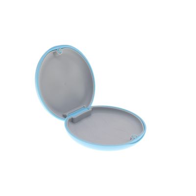 2 Pack Retainer Case, WINCUR Tight Closure Mouth Guard Box,Denture Retainer Container Case Storage Holder, Slim Orthodontic Aligner Case for Traveling(Blue-Without Mirror)