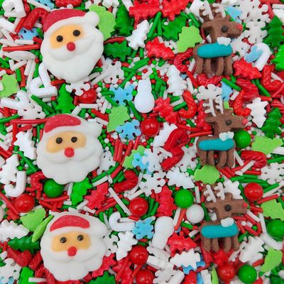 EPHVODI Christmas Sprinkles Edible Santa Claus and Christmas Reindeer Sprinkles for Cookie Decorating Holiday Baking Cupcake Cake Toppers Decoratings Supplies