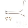1 Pair Metal Frame Arms Gold Rimless Glasses Legs and Nose Bridge Glasses Replacement Temple Eyewear Frame Temple Screws and Screwdiver (Single Hole With Slot) view 1