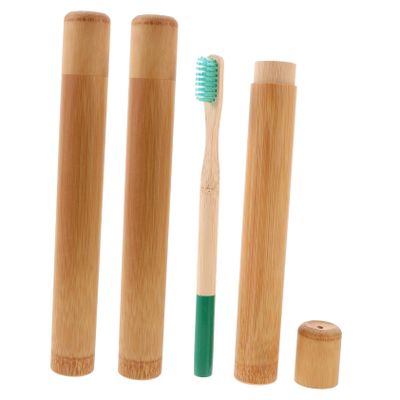 LALADEFIEE Degradable Tube Toothbrush with Storage Case Natural Biodegradable Toothbrush Kit for Travel Ergonomic Wide Head Comfortable Handle Random Color Random Color