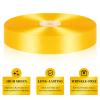 100 Yards 1 Inch Yellow Satin Ribbon, Solid Craft Fabric Ribbon for Christmas Gift Wrapping, Bows Making, Flower Bouquet, Wedding Party Decoration view 3