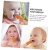 COOLHIYA Silicone Finger Toothbrush for Soft Fingertip Oral Cleaner with Tongue Scraper Gentle Gum Massage Tool for Teething Relief Portable for Oral Care view 4