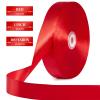 100 Yards 1 Inch Red Satin Ribbon, Solid Craft Fabric Ribbon for Christmas Gift Wrapping, Bows Making, Flower Bouquet, Wedding Party Decoration view 2