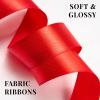100 Yards 1 Inch Red Satin Ribbon, Solid Craft Fabric Ribbon for Christmas Gift Wrapping, Bows Making, Flower Bouquet, Wedding Party Decoration view 4