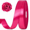 100 Yards 1 Inch Rose Red Satin Ribbon, Solid Craft Fabric Ribbon for Christmas Gift Wrapping, Bows Making, Flower Bouquet, Wedding Party Decoration view 1