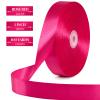 100 Yards 1 Inch Rose Red Satin Ribbon, Solid Craft Fabric Ribbon for Christmas Gift Wrapping, Bows Making, Flower Bouquet, Wedding Party Decoration view 2