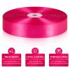 100 Yards 1 Inch Rose Red Satin Ribbon, Solid Craft Fabric Ribbon for Christmas Gift Wrapping, Bows Making, Flower Bouquet, Wedding Party Decoration view 3