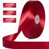 100 Yards 1 Inch Wine Red Satin Ribbon, Solid Craft Fabric Ribbon for Christmas Gift Wrapping, Bows Making, Flower Bouquet, Wedding Party Decoration view 2