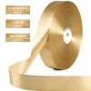 100 Yards 1 Inch Champagne Gold Satin Ribbon, Solid Craft Fabric Ribbon for Christmas Gift Wrapping, Bows Making, Flower Bouquet, Wedding Party Decoration view 2