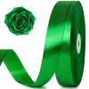 100 Yards 1 Inch Green Satin Ribbon, Solid Craft Fabric Ribbon for Christmas Gift Wrapping, Bows Making, Flower Bouquet, Wedding Party Decoration view 1