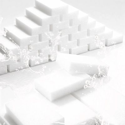 100 Piece Magic Shine Eraser, Powerful Cleaning Melamine Clean Sponge, Multi-Purpose Long Lasting Eraser Cleaner, Used for Wall, Kitchen, Bathroom, Furniture, Stain Removal-Household Necessities.