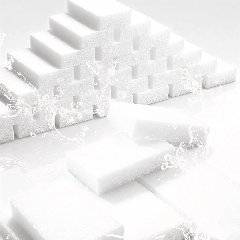 100 Piece Magic Shine Eraser, Powerful Cleaning Melamine Clean Sponge, Multi-Purpose Long Lasting Eraser Cleaner, Used for Wall, Kitchen, Bathroom, Furniture, Stain Removal-Household Necessities.