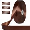 100 Yards 1 Inch Brown Satin Ribbon, Solid Craft Fabric Ribbon for Christmas Gift Wrapping, Bows Making, Flower Bouquet, Wedding Party Decoration view 2