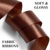 100 Yards 1 Inch Brown Satin Ribbon, Solid Craft Fabric Ribbon for Christmas Gift Wrapping, Bows Making, Flower Bouquet, Wedding Party Decoration view 4