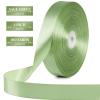 100 Yards 1 Inch Sage Green Satin Ribbon, Solid Craft Fabric Ribbon for Christmas Gift Wrapping, Bows Making, Flower Bouquet, Wedding Party Decoration view 2