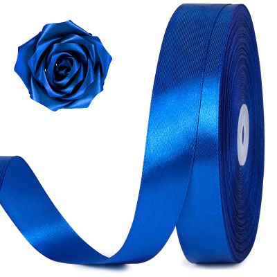 100 Yards 1 Inch Royal Blue Satin Ribbon, Solid Craft Fabric Ribbon for Christmas Gift Wrapping, Bows Making, Flower Bouquet, Wedding Party Decoration