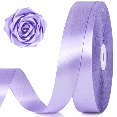 100 Yards 1 Inch Light Purple Satin Ribbon, Solid Craft Fabric Ribbon for Christmas Gift Wrapping, Bows Making, Flower Bouquet, Wedding Party Decoration