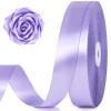 100 Yards 1 Inch Light Purple Satin Ribbon, Solid Craft Fabric Ribbon for Christmas Gift Wrapping, Bows Making, Flower Bouquet, Wedding Party Decoration view 1