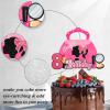 Makeup Themed 8th Birthday Decor - Pink Purse & Cosmetic Cake Topper for Girls 8 Years Old, Perfect for Glam Makeup Party & Birthday Bash High Heels Lipstick Decoration Supplies (8th) view 3