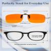 Slocyclub Square Clip On Blue Light Blocking Glasses for Sleep,Orange Lenses Flip-Up Design for Daily Computer,TV,Light Sensitivity view 4