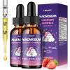 2 Pack Magnesium Glycinate Liquid for Kids - Magnesium Bisglycinate Drops with L-Theanine, Chamomile & Vitamin B6, B12, C, D3 for Sleep, Relaxation, Immune Support, Calm & Focus - 4 Fl Oz, Strawberry view 1