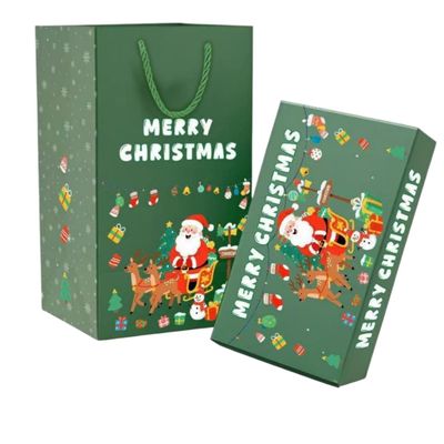 Christmas Pop-Up Surprise Box - Birthday Creative Gift with Jumping Mechanism, Festive Money Gift Box (Christmas Green,6 bounce boxes + gift box + gift bag.)