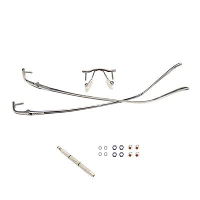 1 Pair Metal Frame Arms Pure Titanium Temple Rimless Glasses Legs and Nose Bridge Glasses Replacement Temple Eyewear Frame Temple (Single Hole)