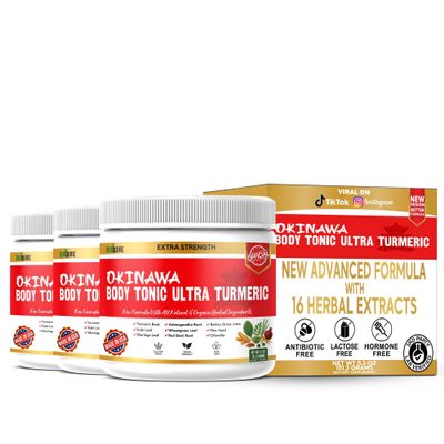Okinawa Body Tonic Ultra Turmeric, Natural Supplement with Organic Herbs, 28 Servings, 5.3 oz (3)
