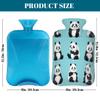 Cute Animal Panda Pattern Hot Water Bottle with Cover, 2L PVC Hot Water Bag with Soft Cover, Reusable Heating Pad for Pain Relief Warm Hands Waist Abdomen Feet & Bed view 2