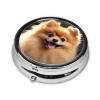 Pomeranian Dog Pill Case 3 Compartments, Metal Round Portable Pill Box with Mirror, Waterproof Travel Pill Organizer for Purse & Pocket, Small Medicine Vitamin Holder Unique Gift view 3