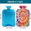 Abstract Tie Dye Swirl Hot Water Bottle with Cover, 2L PVC Hot Water Bag with Soft Cover, Reusable Heating Pad for Pain Relief Warm Hands Waist Abdomen Feet & Bed view 2