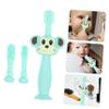 LALADEFIEE Silicone Toothbrush Soft Bristle Teether Brush for Boy Girl Years Gentle Oral Care Training Brush with Anti-Choke Handle for Healthy Teeth Cleaning view 3