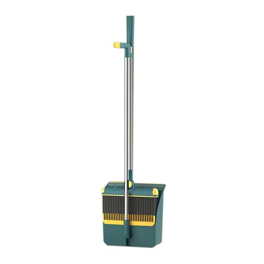JBNCRYGD Commercial Broom and Dustpan Set,Long Handle Broom and Dustpan Set,Upright Dust Pan Combo for Home, Kitchen, Room, Office, Lobby Floor Use Without Bending,A