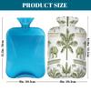 Elephant Palm Tree Pattern Hot Water Bottle with Cover, 2L PVC Hot Water Bag with Soft Cover, Reusable Heating Pad for Pain Relief Warm Hands Waist Abdomen Feet & Bed view 2