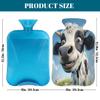 Cute Cow Daisy Flower Hot Water Bottle with Cover, 2L PVC Hot Water Bag with Soft Cover, Reusable Heating Pad for Pain Relief Warm Hands Waist Abdomen Feet & Bed view 2