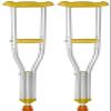 Crutches for Adults Underarm Portable Underarm Crutches Telescopic Adjustable Height Nonslip Aluminum Fractures Walking Stick for Disabled People Great for Travel or Work (Yellow 1 Learned view 1