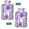 Cartoon Cute Purple Flowers Hot Water Bottle with Cover, 2L PVC Hot Water Bag with Soft Cover, Reusable Heating Pad for Pain Relief Warm Hands Waist Abdomen Feet & Bed view 4