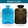 Ethnic Boho Owl Bird Hot Water Bottle with Cover, 2L PVC Hot Water Bag with Soft Cover, Reusable Heating Pad for Pain Relief Warm Hands Waist Abdomen Feet & Bed view 2