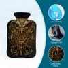 Ethnic Boho Owl Bird Hot Water Bottle with Cover, 2L PVC Hot Water Bag with Soft Cover, Reusable Heating Pad for Pain Relief Warm Hands Waist Abdomen Feet & Bed view 3
