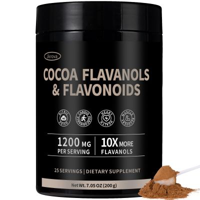 High Flavanol Cocoa Powder 10X More Flavanols | 1200mg Cocoa Flavanols & Flavonoids Heart Health, Nitric Oxide, Boost Energy & Endurance | Zero Sugar, 30 Servings