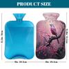 Cherry Blossom Tree Bird Hot Water Bottle with Cover, 2L PVC Hot Water Bag with Soft Cover, Reusable Heating Pad for Pain Relief Warm Hands Waist Abdomen Feet & Bed view 2