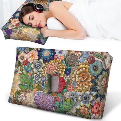 BVOKQUC Ear Piercing Pillow for Side Sleepers Pillows with Ear Holes and Washable Cover CNH Pain Relief Pressure Sores Pillow with Hole in Center
