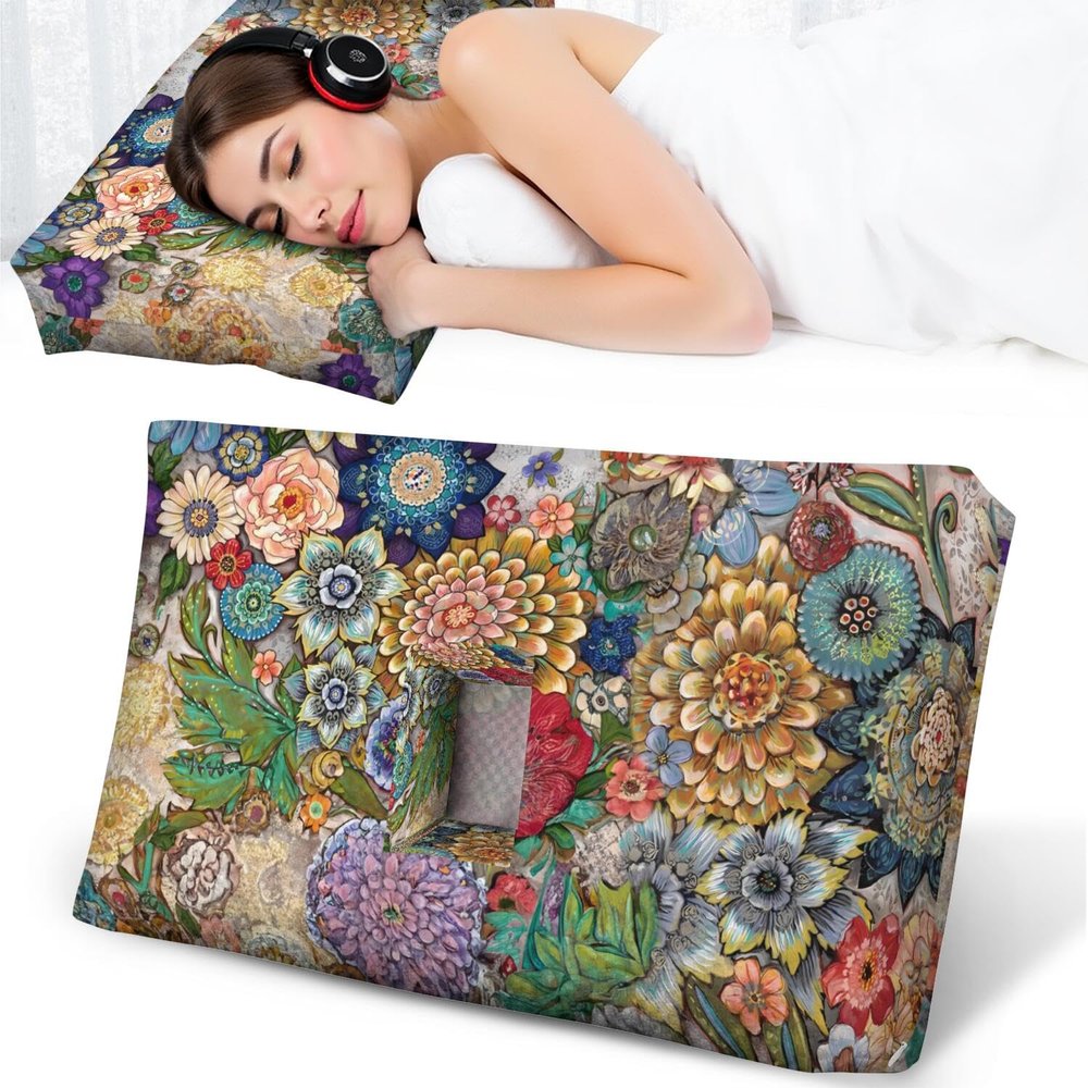 BVOKQUC Ear Piercing Pillow for Side Sleepers Pillows with Ear Holes and Washable Cover CNH Pain Relief Pressure Sores Pillow with Hole in Center