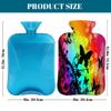 Colorful Art Butterfly Silhouette Hot Water Bottle with Cover, 2L PVC Hot Water Bag with Soft Cover, Reusable Heating Pad for Pain Relief Warm Hands Waist Abdomen Feet & Bed view 2