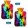 Colorful Art Butterfly Silhouette Hot Water Bottle with Cover, 2L PVC Hot Water Bag with Soft Cover, Reusable Heating Pad for Pain Relief Warm Hands Waist Abdomen Feet & Bed view 4