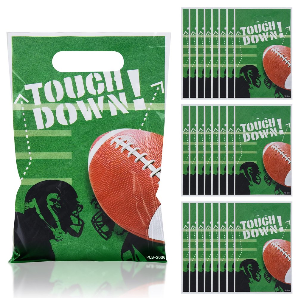 libala 30Pcs Football Party Favors Goodie Bags, 6.7 * 9.8 inch Football Gift bags, Favors Rugby Sports Theme Treat Bags Party Bags Decorations for Game Day Sports Events Birthday Party