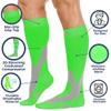 Mojo Compression Socks for Men 20-30 mmHg Knee High Support Stockings for Travel, Sports, Swelling, Varicose Veins & Everyday Recovery, Neon Green, 2X-Large view 2